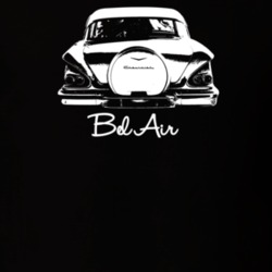 1958 Bel Air Rear View With Model Dark Color T Shirt