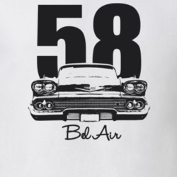 1958 Bel Air Grill View With Year And Model Light Color T Shirt