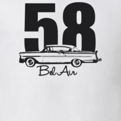 1958 Bel Air Side View With Year And Model Light Color T Shirt