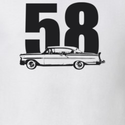 1958 Bel Air Side View With Year Light Color T Shirt