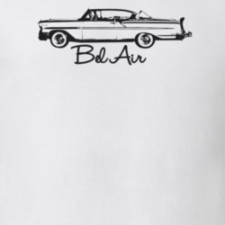 1958 Bel Air Side View With Model Light Color T Shirt