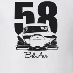 1958 Bel Air Rear View With Year And Model Light Color T Shirt