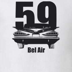 1959 Bel Air Rear View With Year And Model Light Color T Shirt