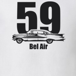 1959 Bel Air Side View With Year And Model Light Color T Shirt