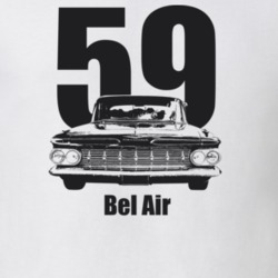 1959 Bel Air Grill View With Year And Model Light Color T Shirt