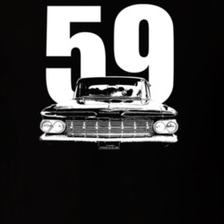 1959 Bel Air Grill View With Year Dark Color T Shirt