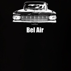 1959 Bel Air Grill View With Model Dark Color T Shirt