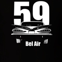 1959 Bel Air Rear View With Year And Model Dark Color T Shirt