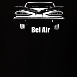 1959 Bel Air Rear View With Model Dark Color T Shirt
