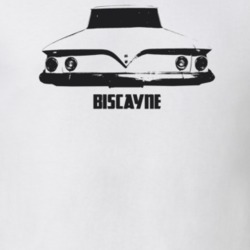 1961 Biscayne Rear View With Model Light Color T Shirt