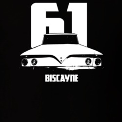 1961 Biscayne Rear View With Year And Model Dark Color T Shirt
