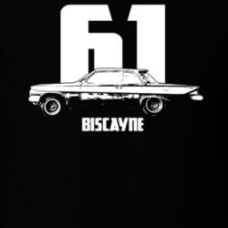 1961 Biscayne Side View With Year And Model Dark Color T Shirt