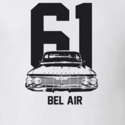 1961 Bel Air Grill View With Year And Model Light Color T Shirt