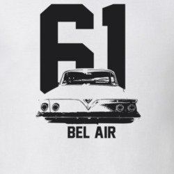 1961 Bel Air Rear View With Year And Model Light Color T Shirt