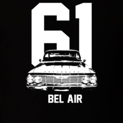 1961 Bel Air Grill View With Year And Model Dark Color T Shirt