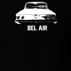 1961 Bel Air Rear View With Model Dark Color T Shirt