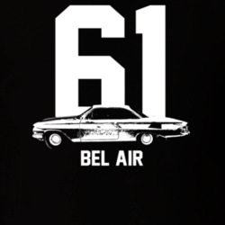 1961 Bel Air Side View With Year And Model Dark Color T Shirt