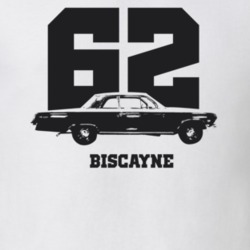 1962 Biscayne Side View With Year And Model Light Color T Shirt