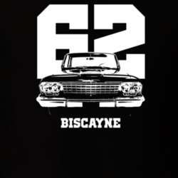 1962 Biscayne Grill View With Year And Model Dark Color T Shirt