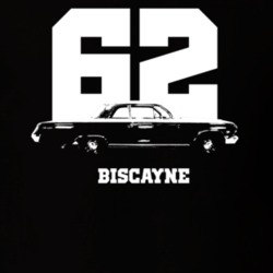 1962 Biscayne Side View With Year And Model Dark Color T Shirt
