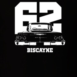 1962 Biscayne Rear View With Year And Model Dark Color T Shirt