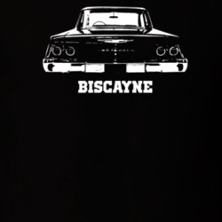 1962 Biscayne Rear View With Model Dark Color T Shirt