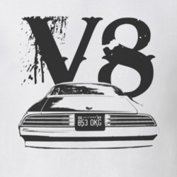 Jim Rockford 1977 Pontiac Firebird Esprit Rear Black Graphic V8 T Shir