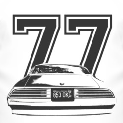 1977 Pontiac Firebird Esprit Rear Black Graphic Year T Shirt