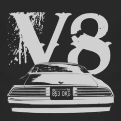 Jim Rockford 1977 Pontiac Firebird Esprit Rear White Graphic V8 T Shir