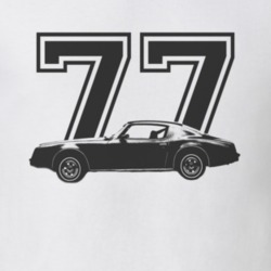 1977 Pontiac Firebird Esprit Black Grapic Side Year T Shirt