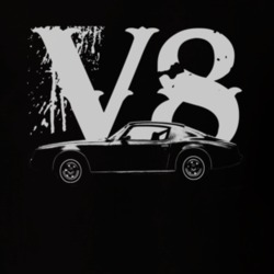 Jim Rockford 1977 Pontiac Firebird Esprit White Grapic Side V8 T Shirt