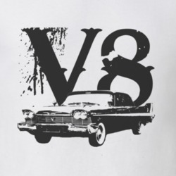 1958 PLYMOUTH BELVEDERE 426S Side Black Graphic V8 T Shirt