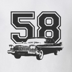 1958 PLYMOUTH BELVEDERE 426S Side Black Graphic Year T Shirt