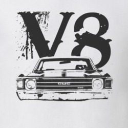 1972 GMC SPRINT Grill Black Graphic V8 T Shirt