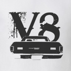 1972 GMC SPRINT Rear Black Graphic V8 T Shirt