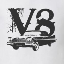 1955 PLYMOUTH BELVEDERE 426S Side Black Graphic V8 T Shirt