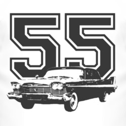 1955 PLYMOUTH BELVEDERE 426S Side Black Graphic Year T Shirt