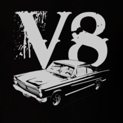 1965 MERCURY COMET Side Whte Graphic V8 T Shirt
