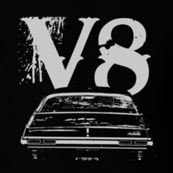1968 OLDSMOBILE 442 Rear White Graphic V8 T Shirt