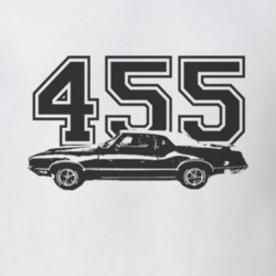 1968 OLDSMOBILE 442 Side Black Graphic Engine Size T Shirt