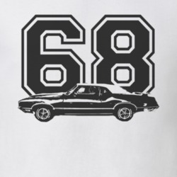 1968 OLDSMOBILE 442 Side Black Graphic Year T Shirt