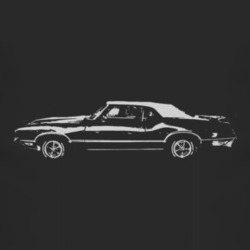 1968 OLDSMOBILE 442 Side White Graphic T Shirt