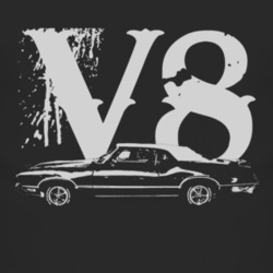 1968 OLDSMOBILE 442 Side White Graphic V8 T Shirt