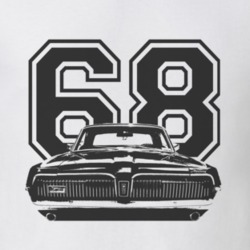 1968 Mercury Cougar Grill Black Graphic Year T Shirt