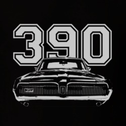 1968 Mercury Cougar Grill White Graphic Engine Size T Shirt