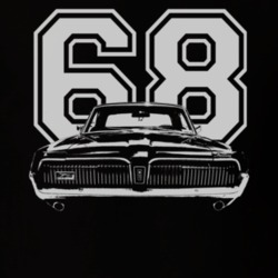 1968 Mercury Cougar Grill White Graphic Year T Shirt