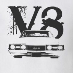 1968 OLDSMOBILE 442 Grill Black Graphic V8 T Shirt
