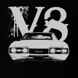1968 OLDSMOBILE 442 Grill White Graphic V8 T Shirt