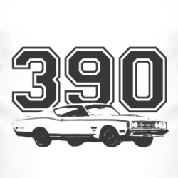 1969_MERCURY CYCLONE Side Black Graphic Engine Size T Shirt