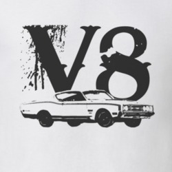 1969 MERCURY CYCLONE Side Black Graphic V8 T Shirt